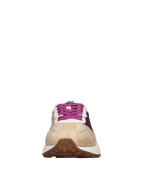 Sneakers in camoscio e tessuto EMANUELLE VEE | 441P-229-10-P115CBBEIGE-VIOLA-BEIGE
